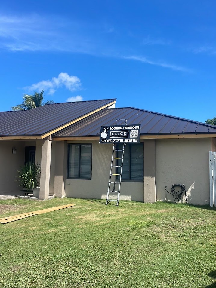 Standing seam metal roof project by Click Construction & Roofing